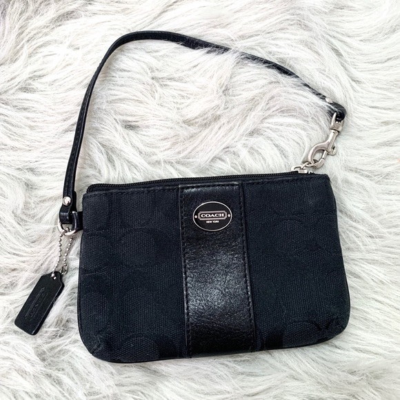 Coach Black Canvas Wristlet - Picture 1 of 4